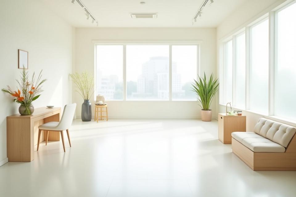 東京、南麻布にあるMori Hanaの明るくモダンなスタジオの内観